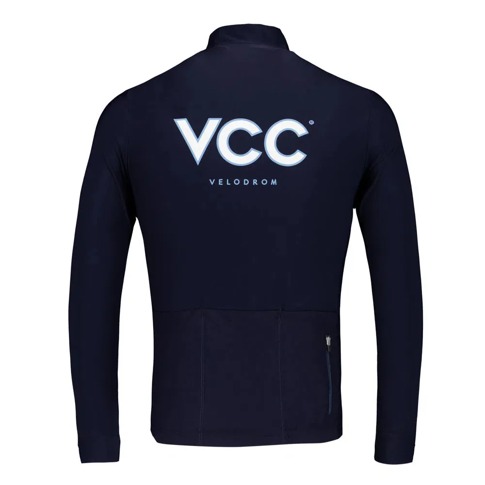 Velodrom VCC Thermal Langarm Fahrradtrikot AW23, Classic marineblau