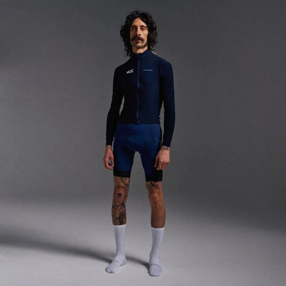 Velodrom VCC Thermal Langarm Fahrradtrikot AW23, Classic marineblau