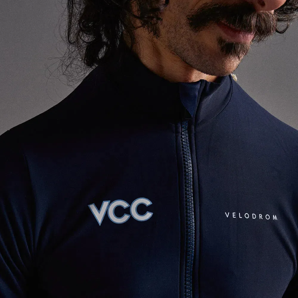 Velodrom VCC Thermal Langarm Fahrradtrikot AW23, Classic marineblau