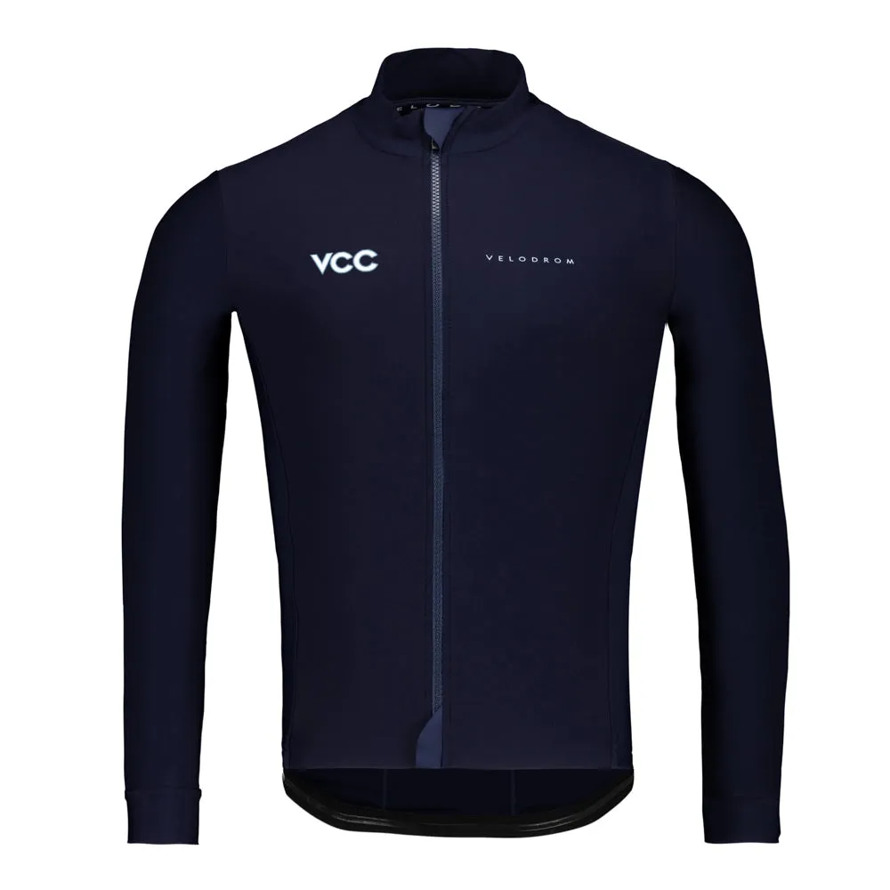Velodrom VCC Thermal Langarm Fahrradtrikot AW23, Classic marineblau