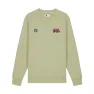 Pale green/burgundy