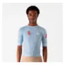 Light blue / white / pink