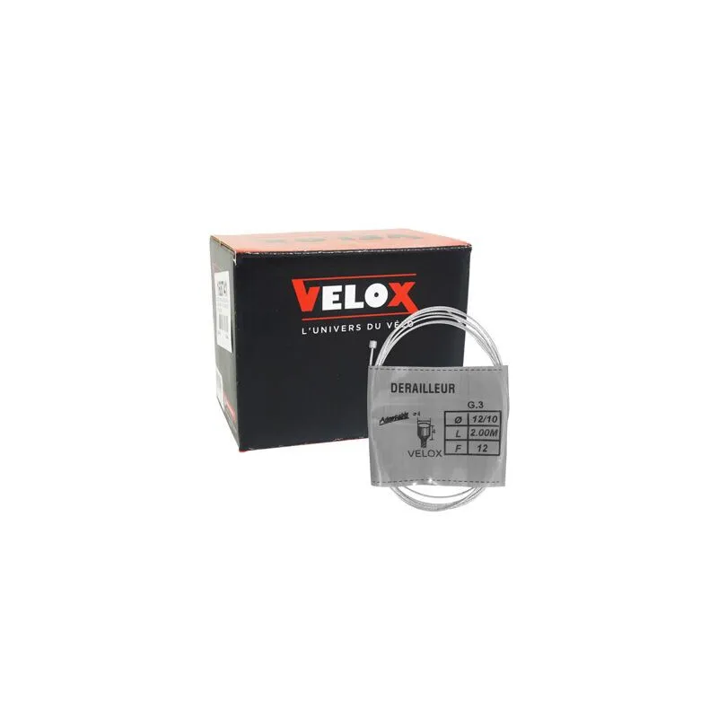 VELOX Box mit 25 verzinkten Schaltkabeln Shimano 12-10 2,00 Unisex, silber, Ø12/Ø10mm x 2m VELOX Box mit 25 verzinkten Schaltkabeln Shimano 12-10 2,00 Unisex, silber, Ø12/Ø10mm x 2m