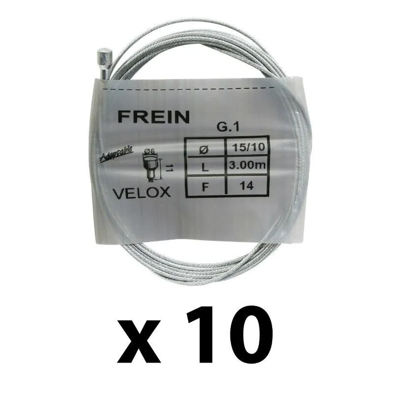 VELOX Box von 10 Bremskabeln Fahrrad Rennrad-City 00 Unisex, silber, 3m VELOX Box von 10 Bremskabeln Fahrrad Rennrad-City 00 Unisex, silber, 3m