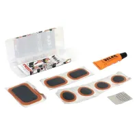 VELOX Elektro-Fahrradschlauch-Reparaturset - Box mit 6 Flicken 25mm + 1 Flicken 24-34mm + 1 Flicken 32-50mm + Kleber 5g + Stahlrampe mit Anleitung Unisex VELOX Elektro-Fahrradschlauch-Reparaturset - Box mit 6 Flicken 25mm + 1 Flicken 24-34mm + 1 Flicken 32-50mm + Kleber 5g + Stahlrampe mit Anleitung Unisex