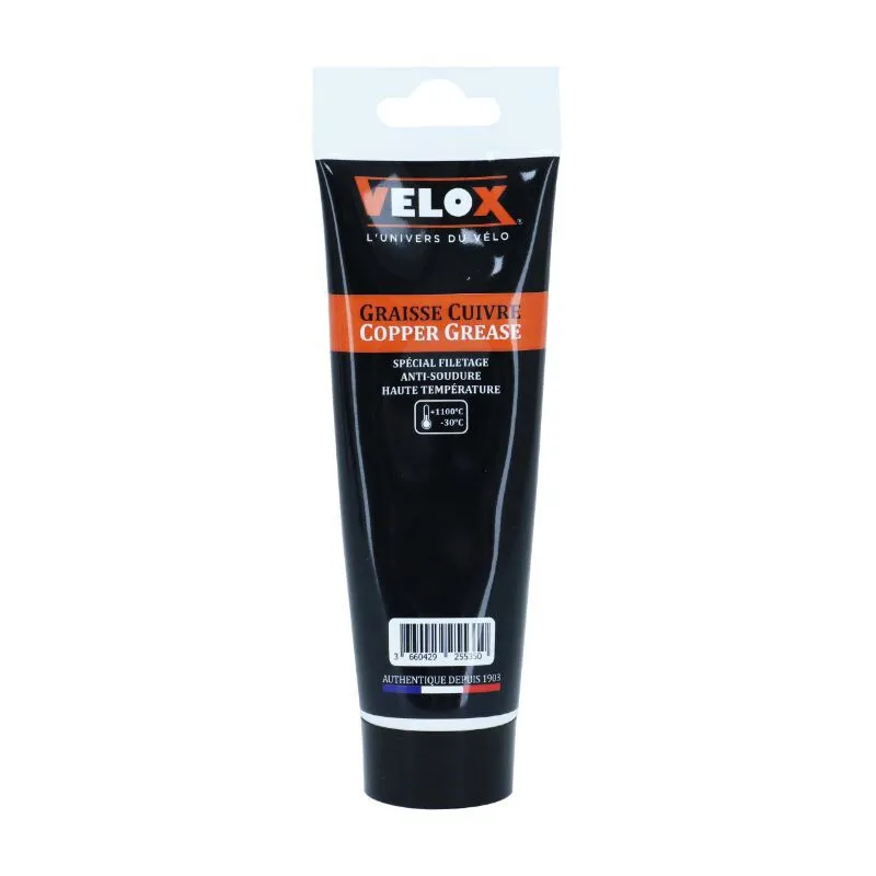 VELOX Fahrradfett Kupfer Anti-Grip in der Tube Unisex, schwarz, 100ml VELOX Fahrradfett Kupfer Anti-Grip in der Tube Unisex, schwarz, 100ml