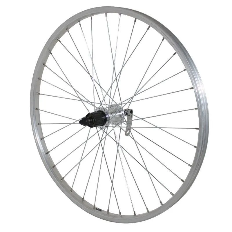 VELOX Hinteres Alu-Rad Alu-Nabe Kassettenverschluss Shimano 7V. 21C Unisex, silber, 24" VELOX Hinteres Alu-Rad Alu-Nabe Kassettenverschluss Shimano 7V. 21C Unisex, silber, 24"