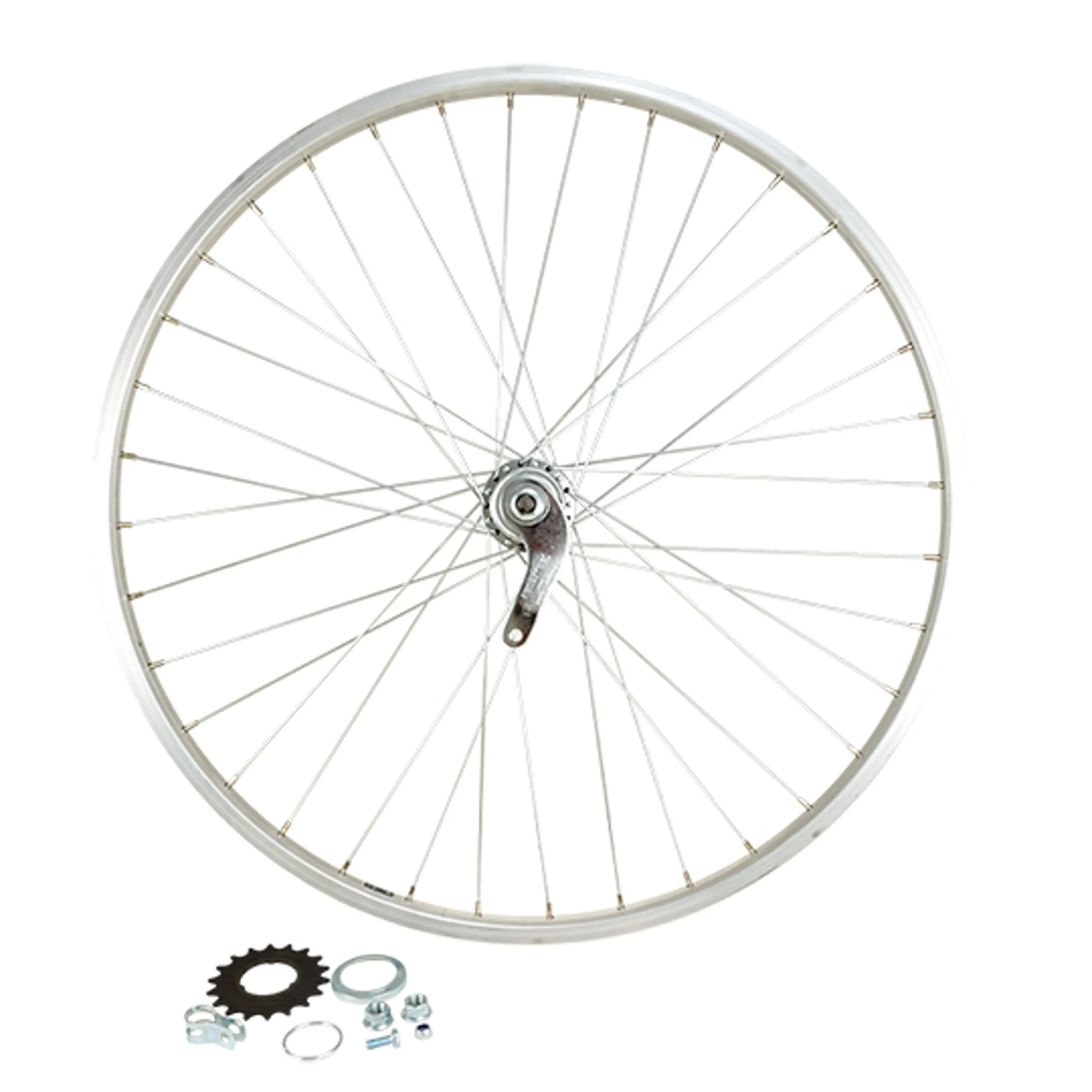 VELOX Hinterradnabe Fahrrad, Vollachse, Aluminiumfelge Moy. Velosteel Coaster Unisex, silber, 26" VELOX Hinterradnabe Fahrrad, Vollachse, Aluminiumfelge Moy. Velosteel Coaster Unisex, silber, 26"