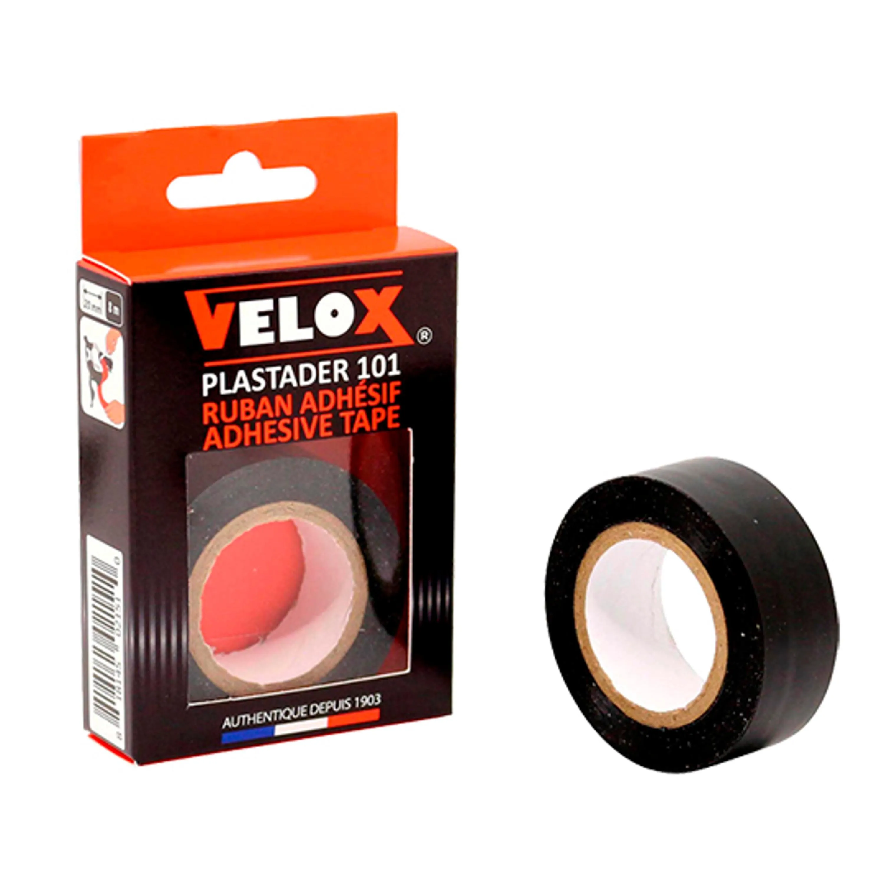VELOX Klebeband aus Kunststoff Plastader/Plasto Unisex, schwarz, 20mm x 8mm VELOX Klebeband aus Kunststoff Plastader/Plasto Unisex, schwarz, 20mm x 8mm