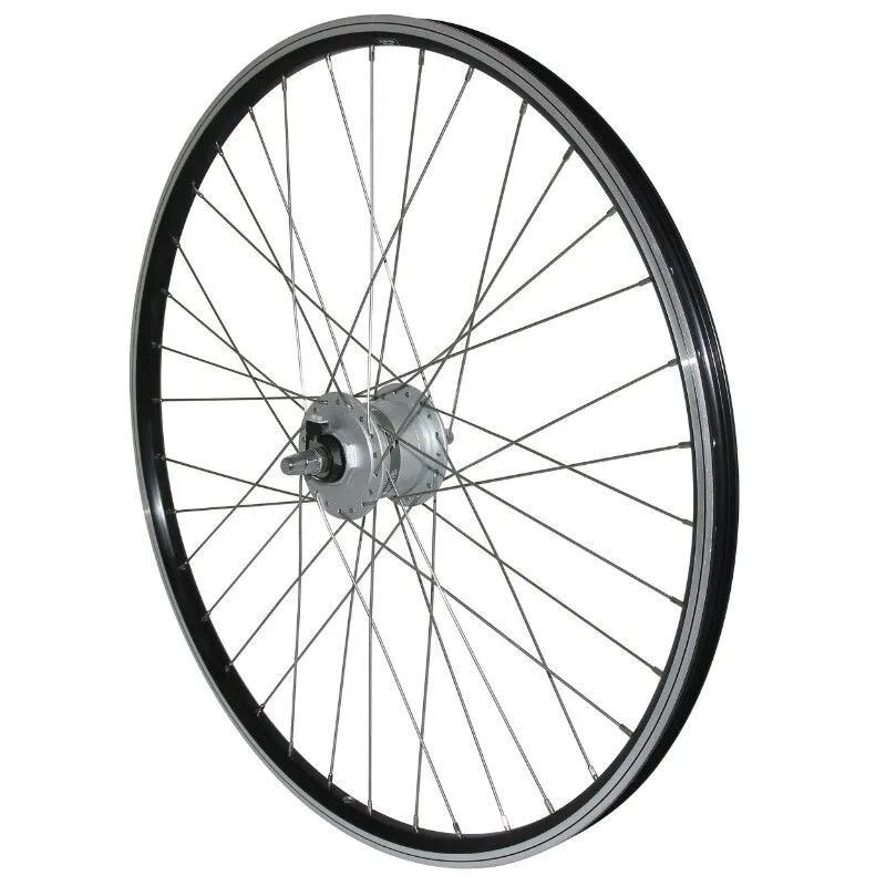 VELOX Vorderrad Alu doppelwandig Nabe Felge Er10 Shimano Dynamo Dh2N -2.4W 19C Unisex, schwarz, 26" VELOX Vorderrad Alu doppelwandig Nabe Felge Er10 Shimano Dynamo Dh2N -2.4W 19C Unisex, schwarz, 26"