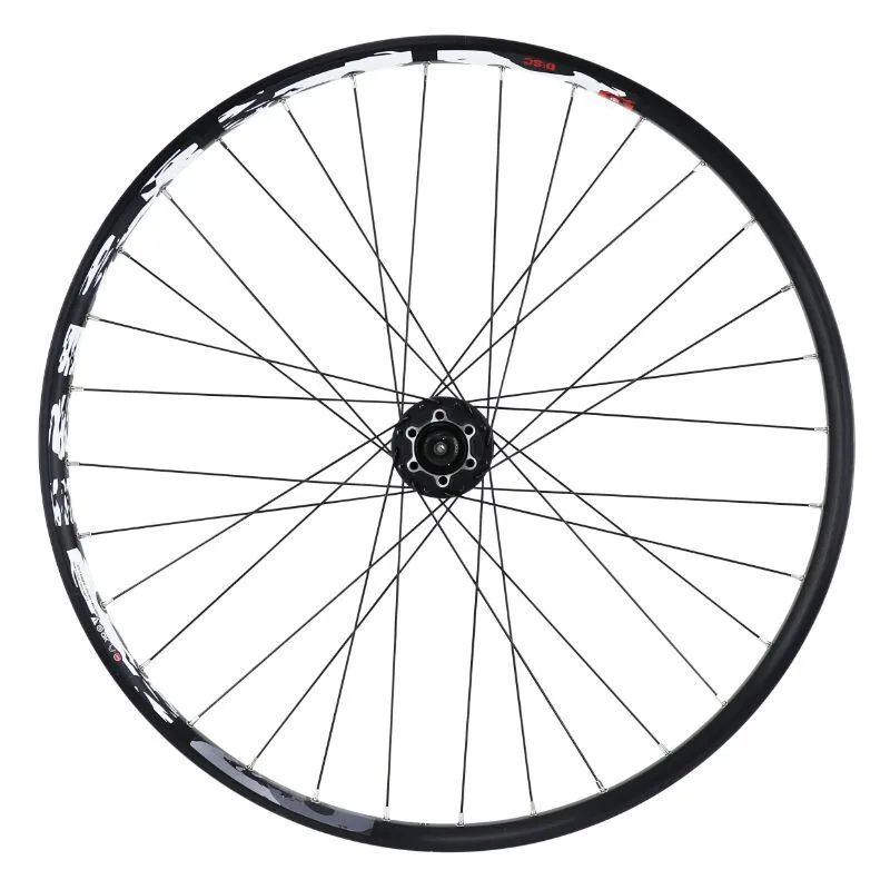 VELOX Vorderrad doppelwandig Öse Nabe shimano 6-Loch Speichen Felge Karma Disc Shimano M475 32 21C Unisex, schwarz, 26" VELOX Vorderrad doppelwandig Öse Nabe shimano 6-Loch Speichen Felge Karma Disc Shimano M475 32 21C Unisex, schwarz, 26"