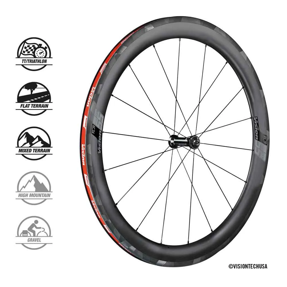 Vision Sc 55 Tubeless Rennrad Laufradsatz, Black, 9 x 100 / 9 x 130mm, Shimano/Sram HG Vision Sc 55 Tubeless Rennrad Laufradsatz, Black, 9 x 100 / 9 x 130mm, Shimano/Sram HG