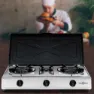 Vitrokitchen 360ib Gaskocher Campingküche 3 Brennern, White / black, One Size