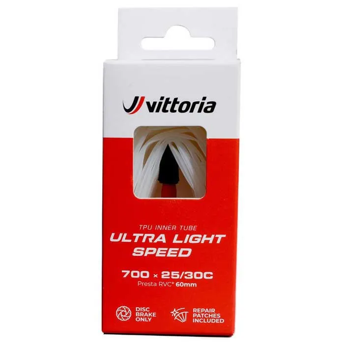Vittoria Ultra Light Speed Presta 80mm Fahrradschlauch, White, 700, 25-30