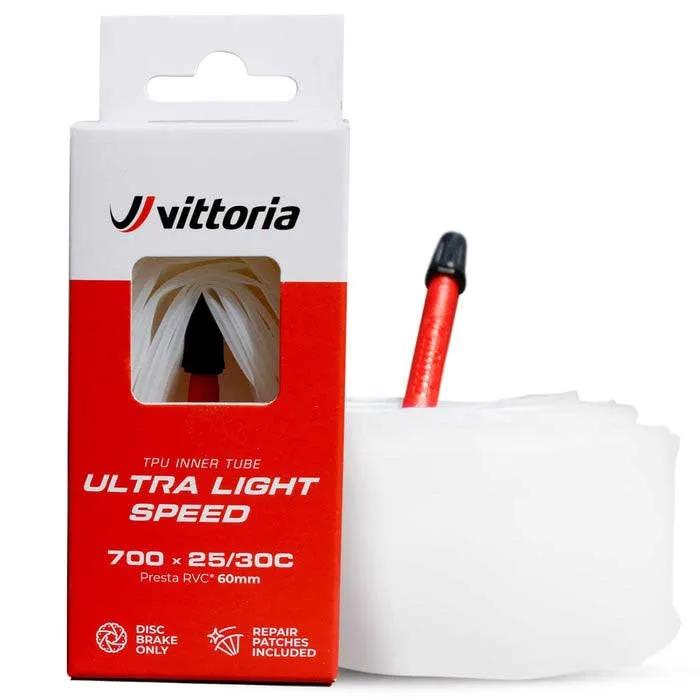 Vittoria Ultra Light Speed Presta 80mm Fahrradschlauch, White, 700, 25-30