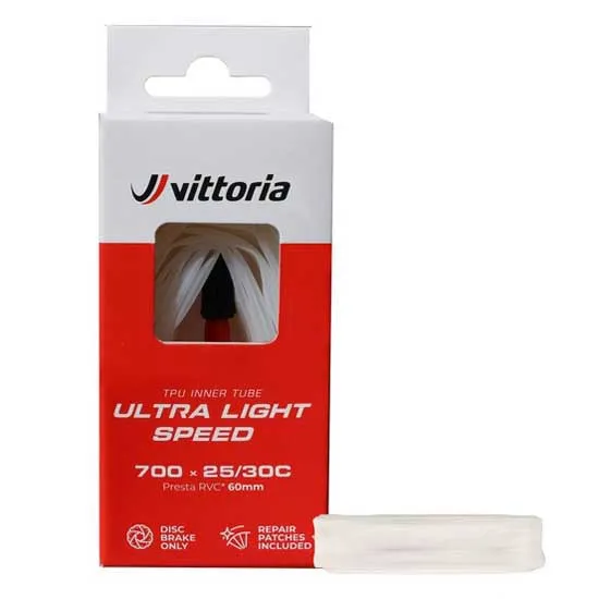 Vittoria Ultra Light Speed Presta 80mm Fahrradschlauch, White, 700, 25-30