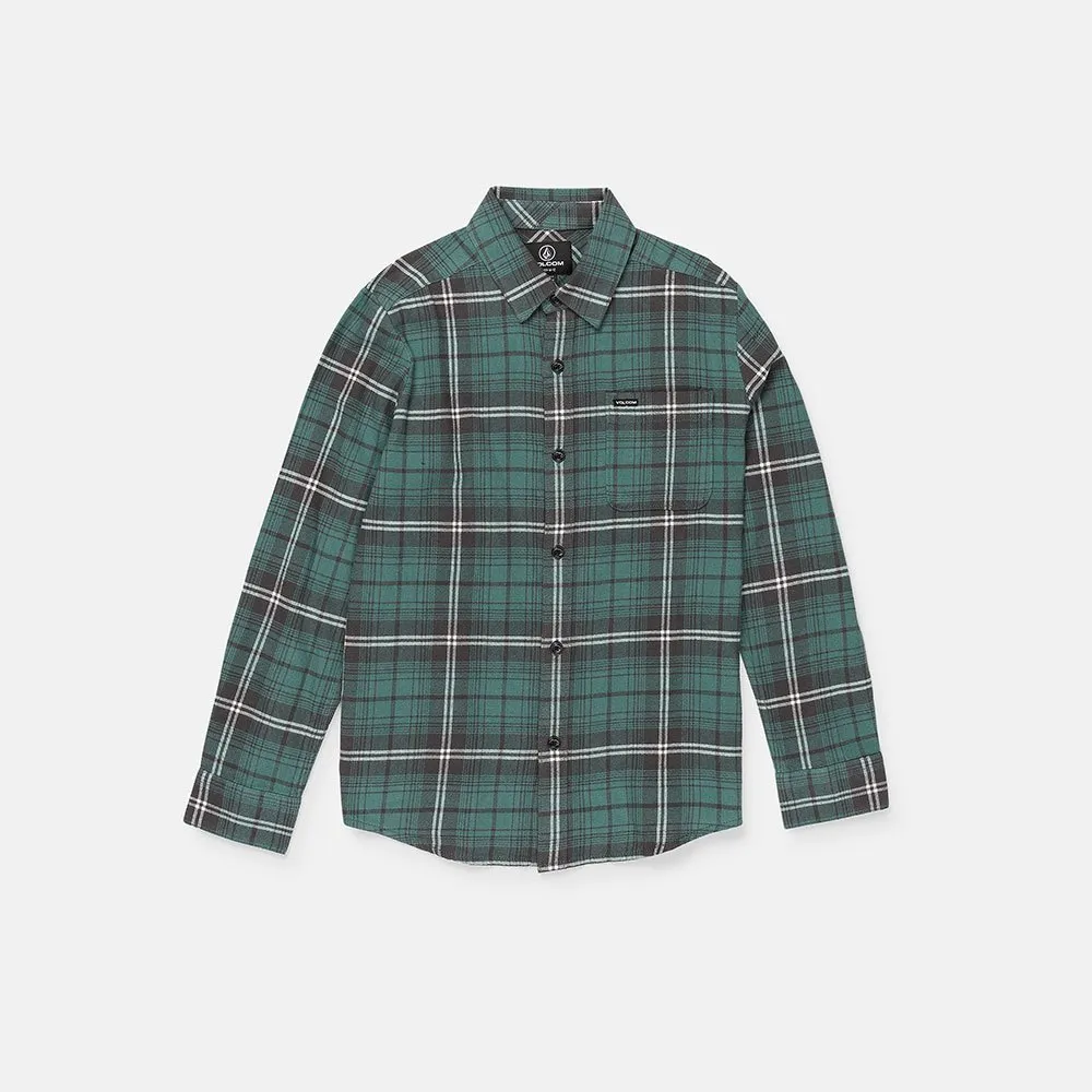 Volcom Caden Plaid Langarmhemd, Sea green, 14Y Volcom Caden Plaid Langarmhemd, Sea green, 14Y