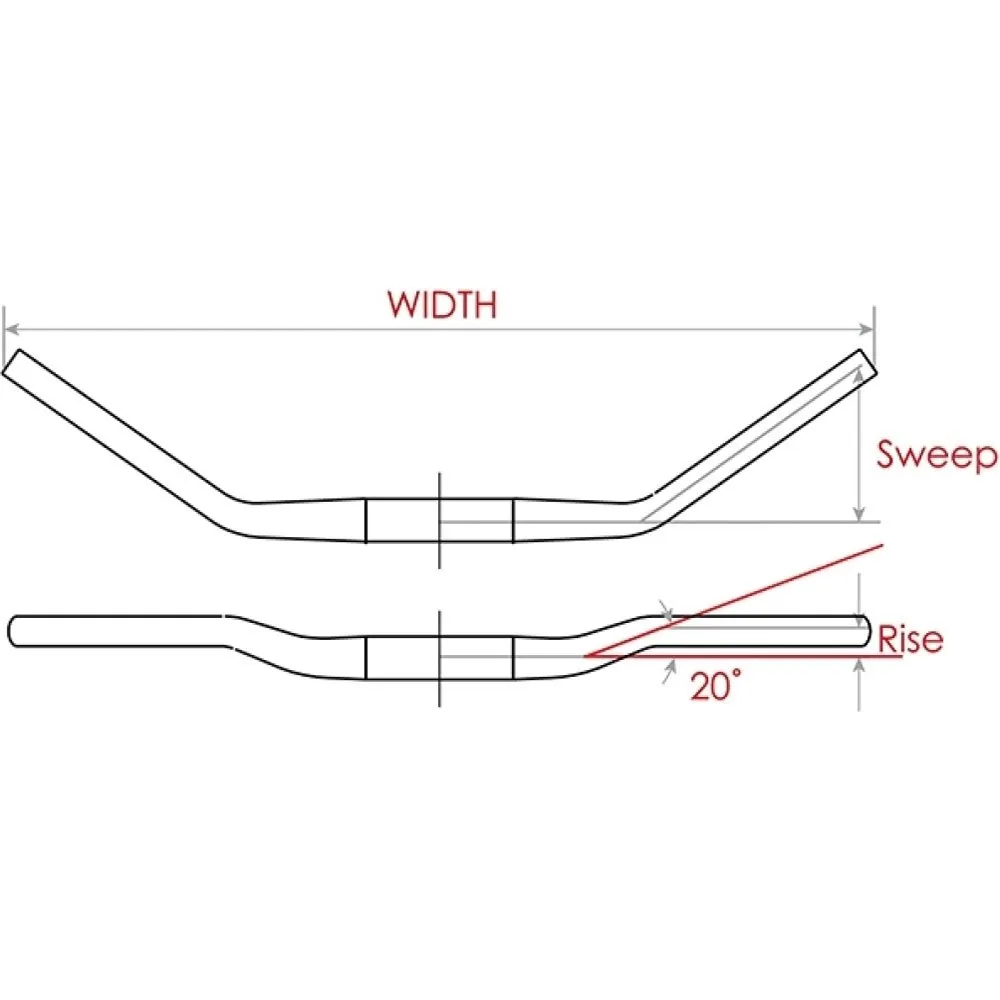 Voxom Len4 Ol 20 Mm Lenker, Black, 31.8mm, 640mm Voxom Len4 Ol 20 Mm Lenker, Black, 31.8mm, 640mm