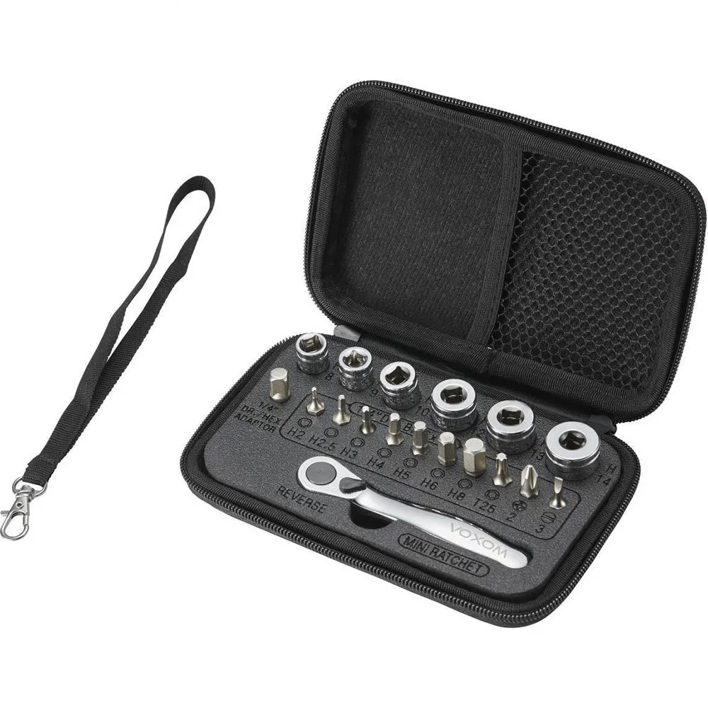 Voxom Tool Set Wk2-mini Ratchet Werkzeugkasten, Black, One Size Voxom Tool Set Wk2-mini Ratchet Werkzeugkasten, Black, One Size