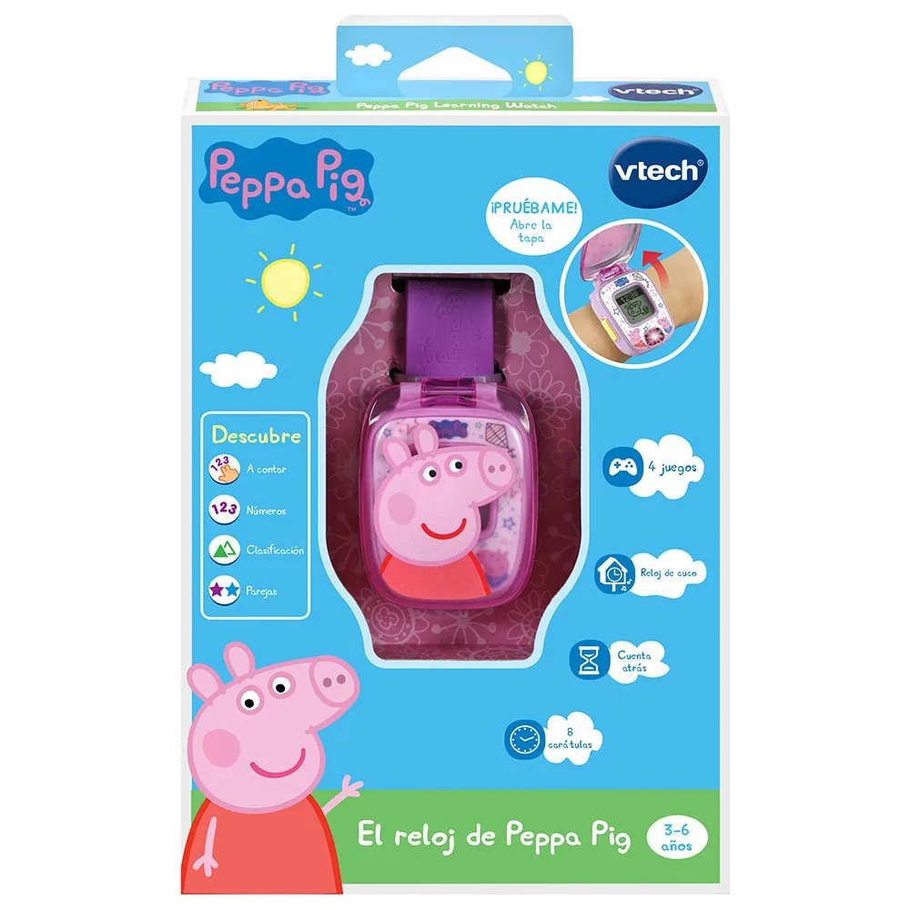 Vtech Peppa Pig ´s Purple Clock Lernspielzeug Für Kinder Version Spanisch, Purple, One Size Vtech Peppa Pig ´s Purple Clock Lernspielzeug Für Kinder Version Spanisch, Purple, One Size