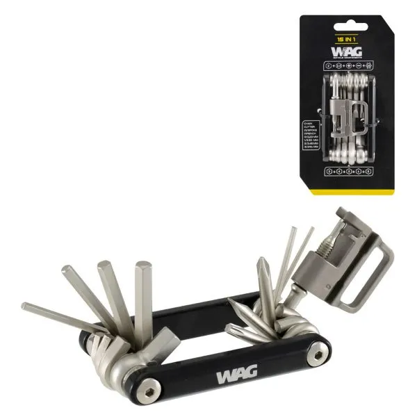 Wag 15 In 1 Multitool, Silver / black, One Size Wag 15 In 1 Multitool, Silver / black, One Size