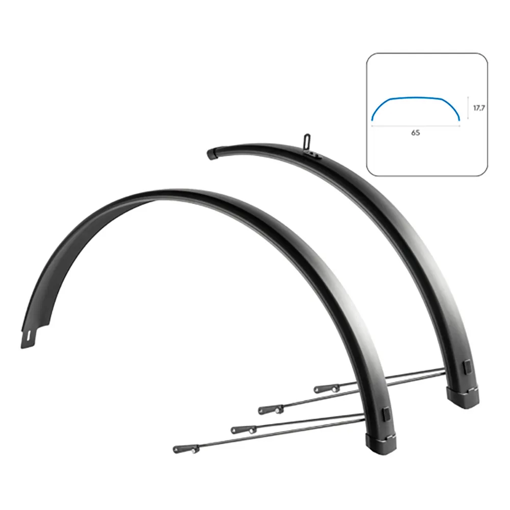 Wag Aluminium Schutzblech-set Trekking 65 27.5-29´´ X 65 Mm, Matt black, 27.5-29" Wag Aluminium Schutzblech-set Trekking 65 27.5-29´´ X 65 Mm, Matt black, 27.5-29"