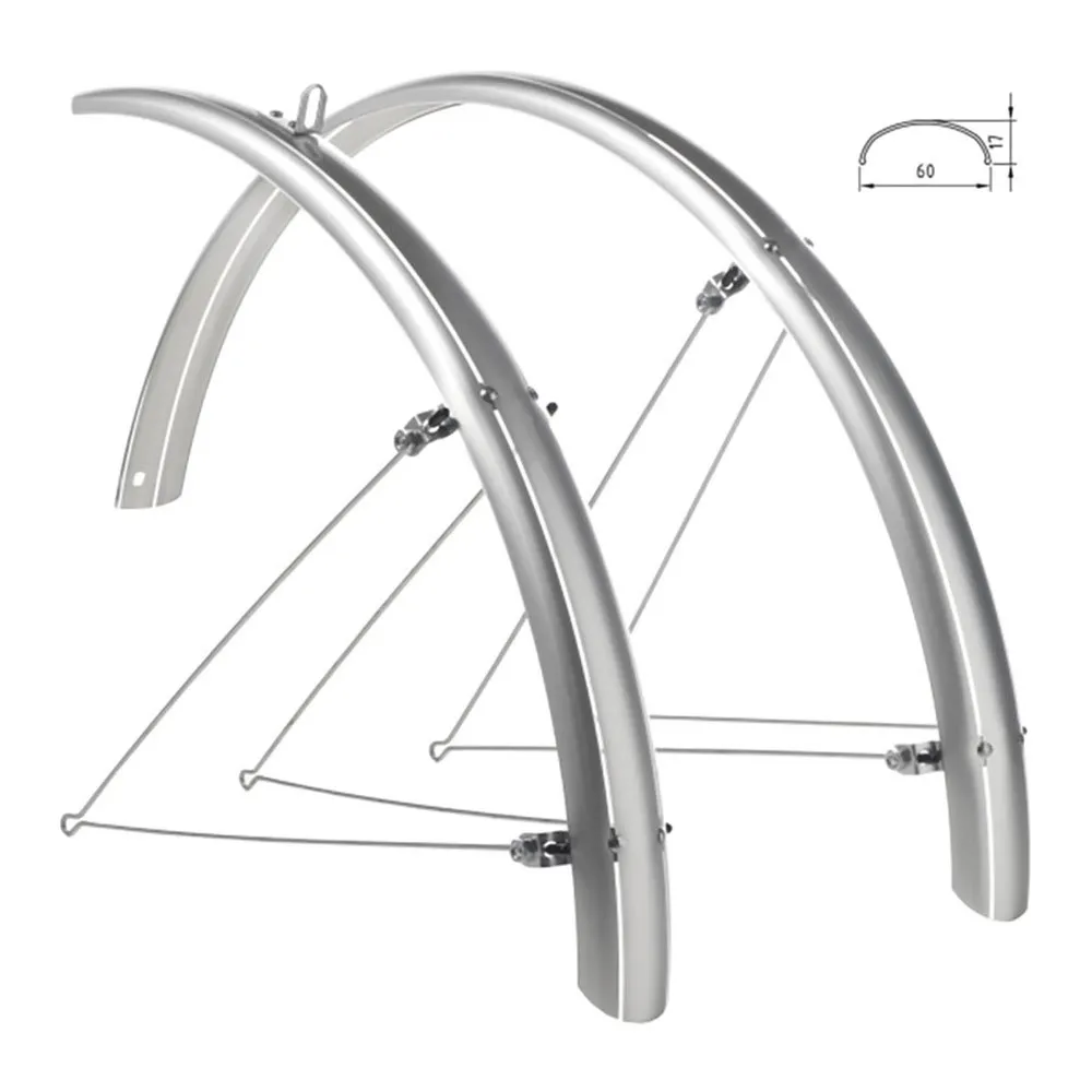 Wag Cristina 26´´ X 60 Mm Schutzblech-set, Silver, 26" Wag Cristina 26´´ X 60 Mm Schutzblech-set, Silver, 26"