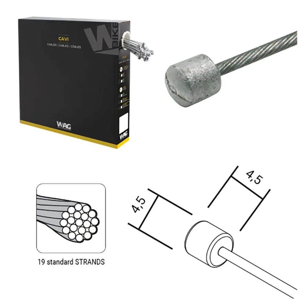 Wag Shimano Sram 1.2 X 1950 Mm Schaltzug 100 Einheiten, Steel, One Size