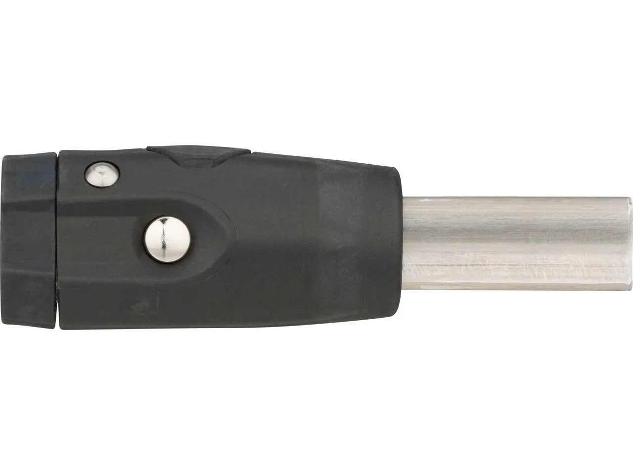 Weber Deichselanschluss mit Schloss für Vierkantrohr gequetscht, Schwarz, 23.5mm