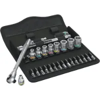 Wera 8100 Sa 7 Zyklop Metall-ratschensatz Mit Vierkantdurchsteckung
