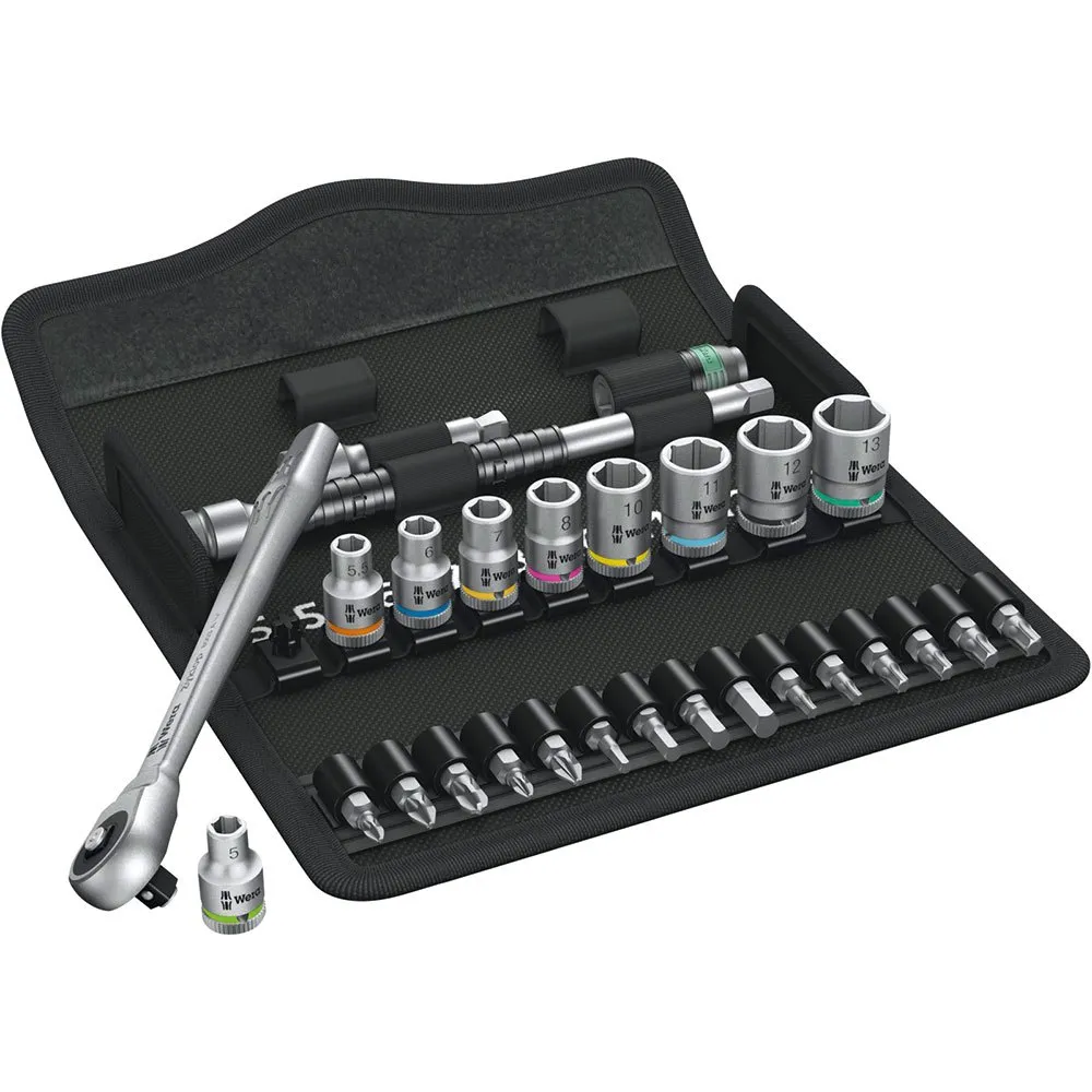 Wera 8100 Sa 7 Zyklop Metall-ratschensatz Mit Vierkantdurchsteckung, Silver, One Size
