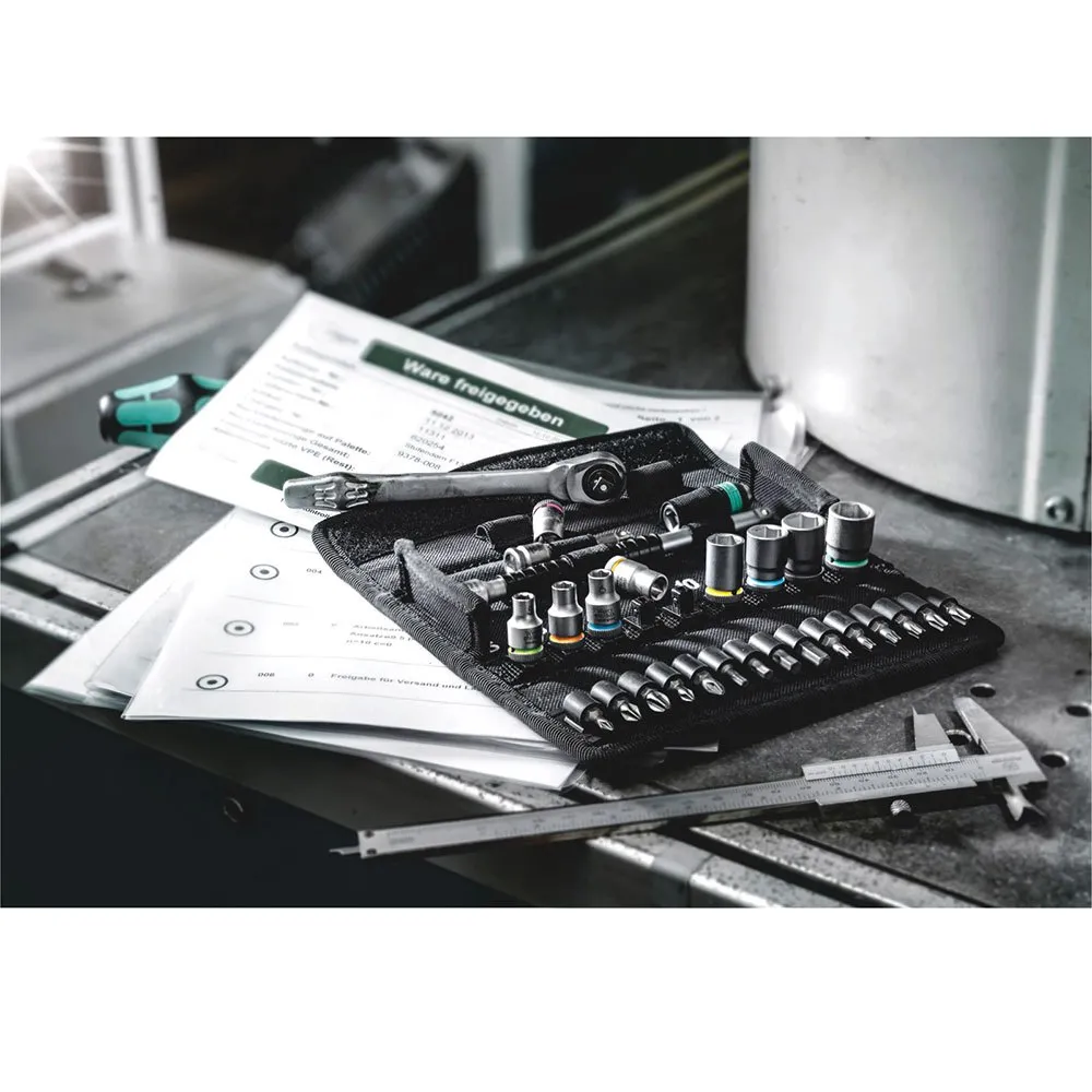 Wera 8100 Sa 7 Zyklop Metall-ratschensatz Mit Vierkantdurchsteckung, Silver, One Size