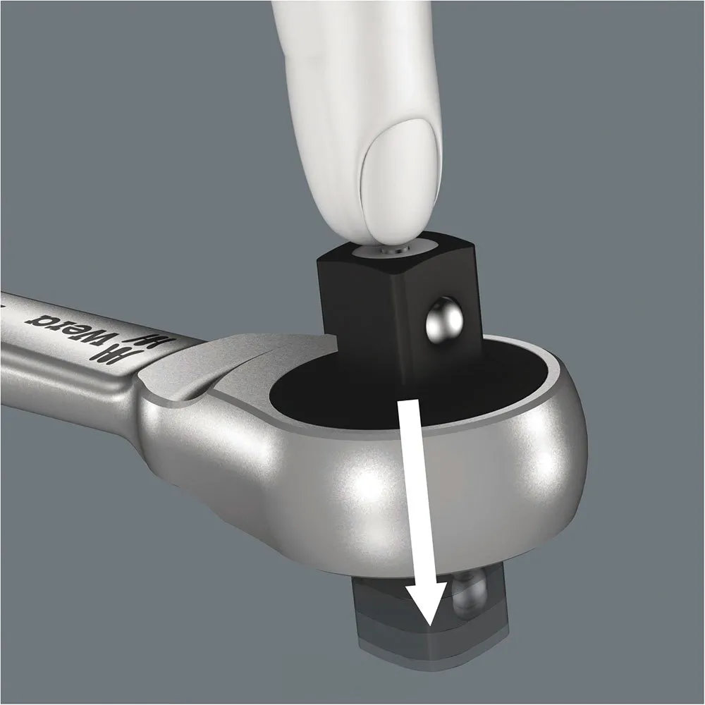 Wera 8100 Sa 7 Zyklop Metall-ratschensatz Mit Vierkantdurchsteckung, Silver, One Size
