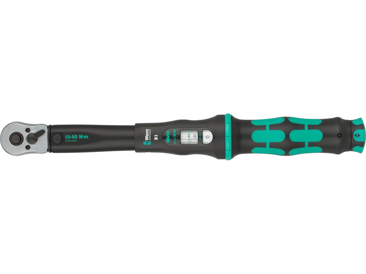 Wera Click-Torque B 1 Drehmomentschlüssel mit Umschaltratsche, Schwarz-grün, 10-50 Nm Wera Click-Torque B 1 Drehmomentschlüssel mit Umschaltratsche, Schwarz-grün, 10-50 Nm