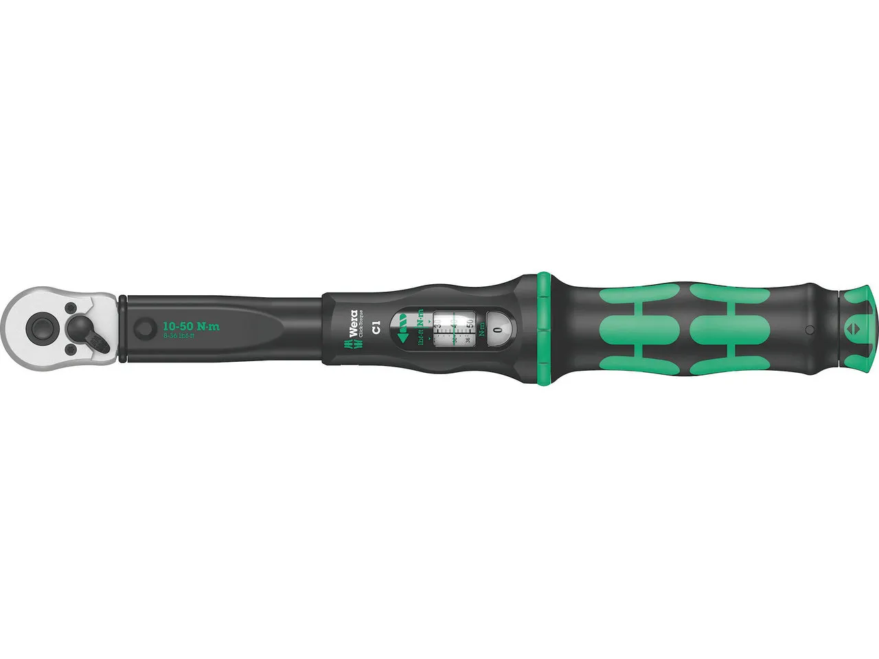Wera Click-Torque C 1 Drehmomentschlüssel mit Umschaltratsche, Schwarz-grün, 10-50 Nm Wera Click-Torque C 1 Drehmomentschlüssel mit Umschaltratsche, Schwarz-grün, 10-50 Nm