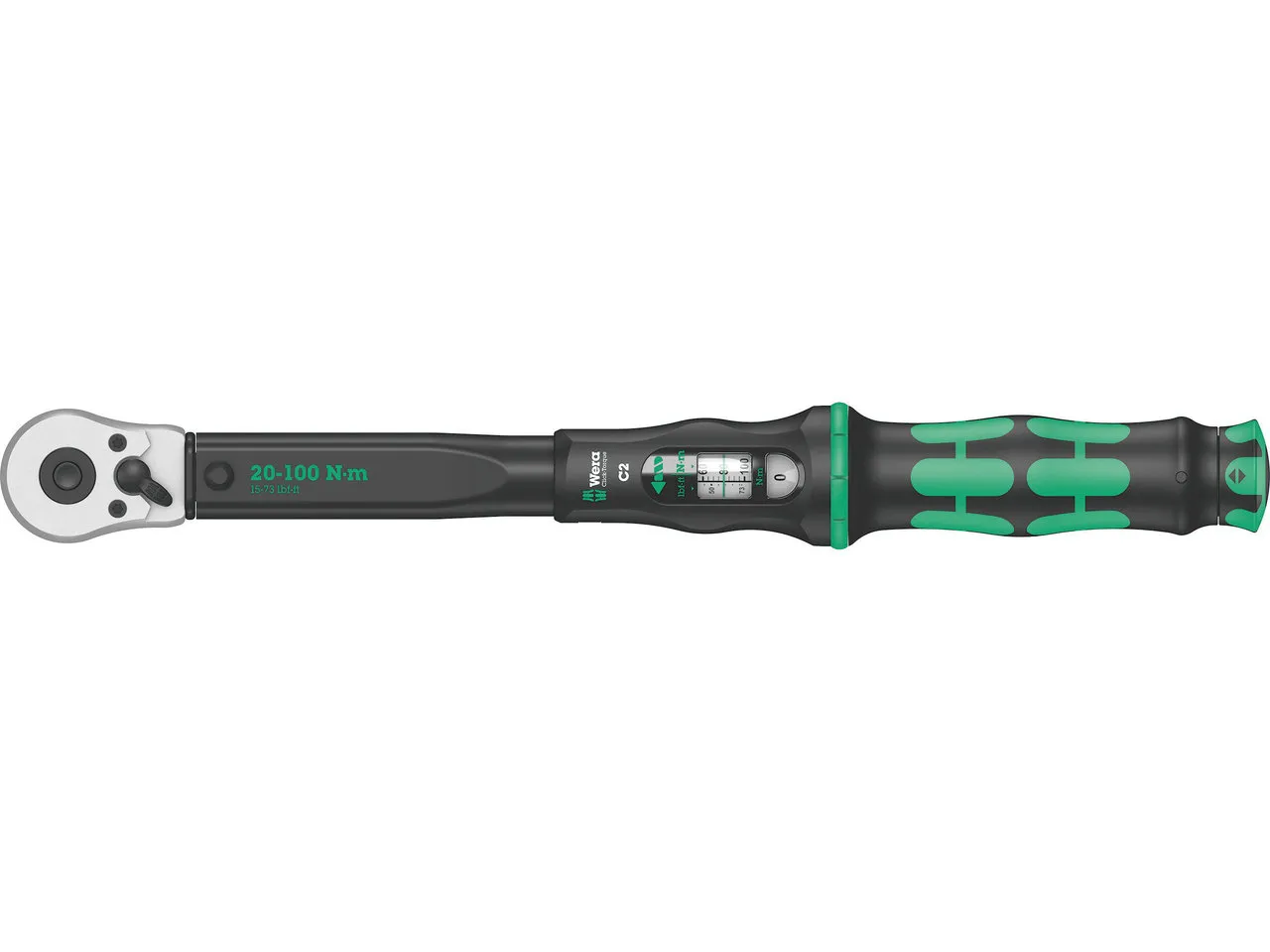 Wera Click-Torque C 2 Drehmomentschlüssel mit Umschaltratsche, Schwarz-grün, 20-100 Nm Wera Click-Torque C 2 Drehmomentschlüssel mit Umschaltratsche, Schwarz-grün, 20-100 Nm