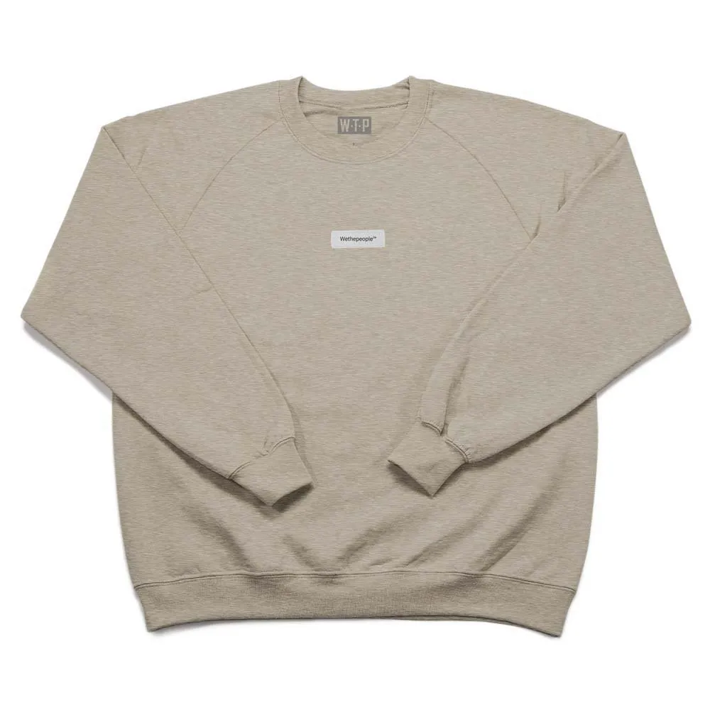 wethepeople Label Crew Sweatshirt, Sand / white, XL