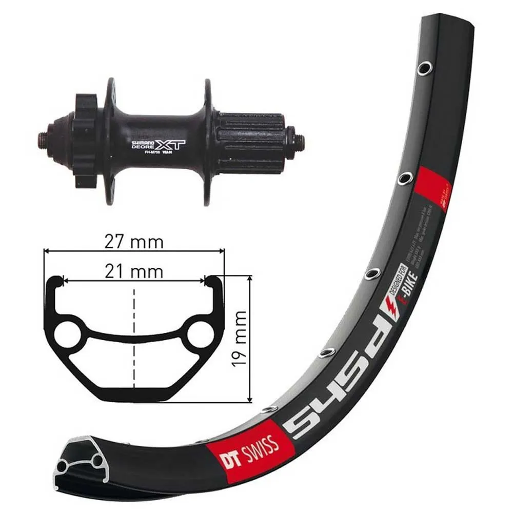 Winora Dt Swiss 545 Disc 6a Qr Shimano Deore Xt 26´´ Hinterrad, Black, 10 x 135mm Winora Dt Swiss 545 Disc 6a Qr Shimano Deore Xt 26´´ Hinterrad, Black, 10 x 135mm