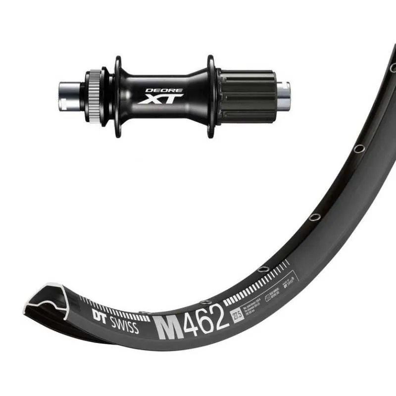 Winora Dt Swiss M462 Shimano Deore Xt 8-11s 27.5´´ Cl Disc Hinterrad, Black, 12 x 148mm, Shimano/Sram HG Winora Dt Swiss M462 Shimano Deore Xt 8-11s 27.5´´ Cl Disc Hinterrad, Black, 12 x 148mm, Shimano/Sram HG