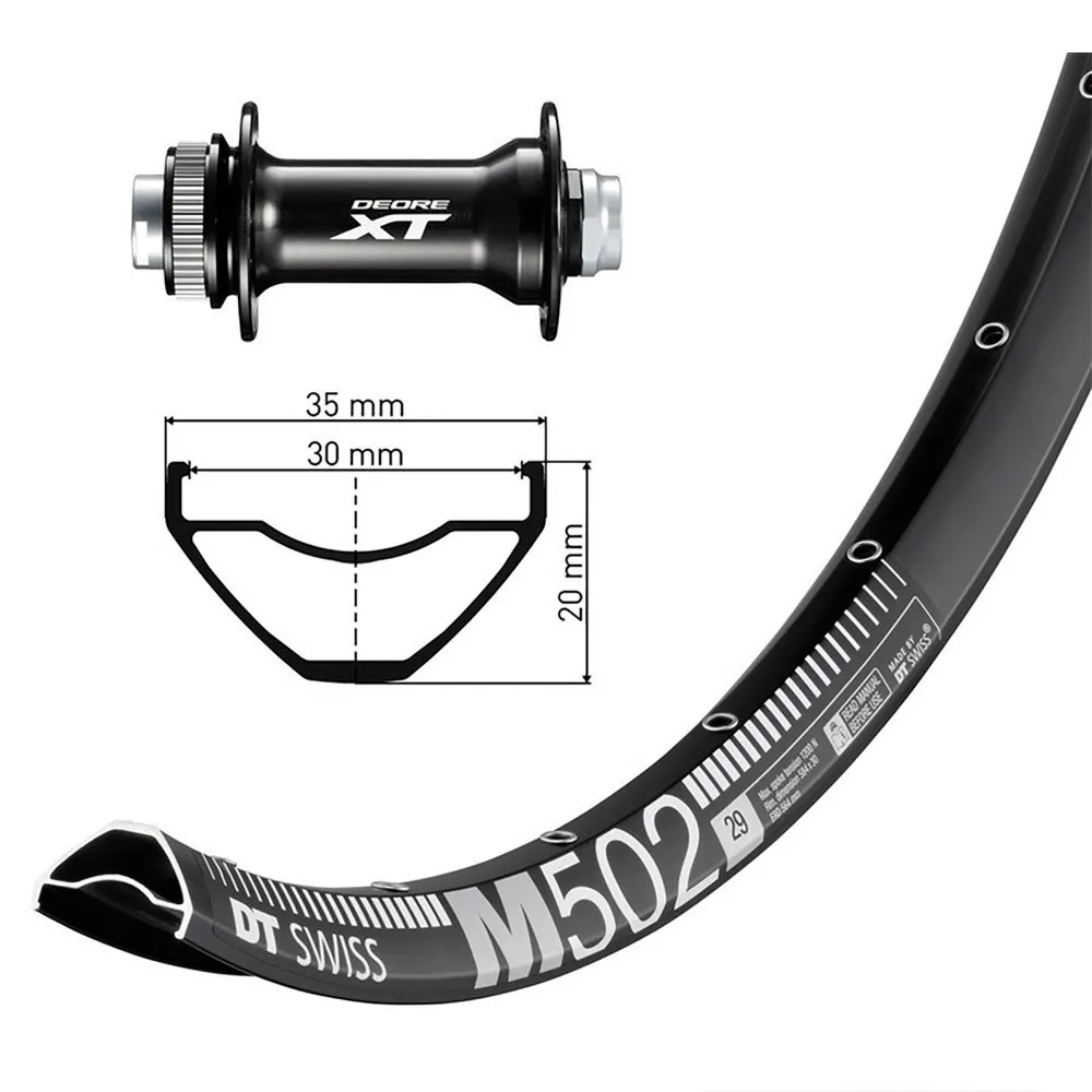Winora Dt Swiss M502 Shimano Deore Xt 8010 29´´ Cl Disc Vorderrad, Black, 15 x 110mm Winora Dt Swiss M502 Shimano Deore Xt 8010 29´´ Cl Disc Vorderrad, Black, 15 x 110mm