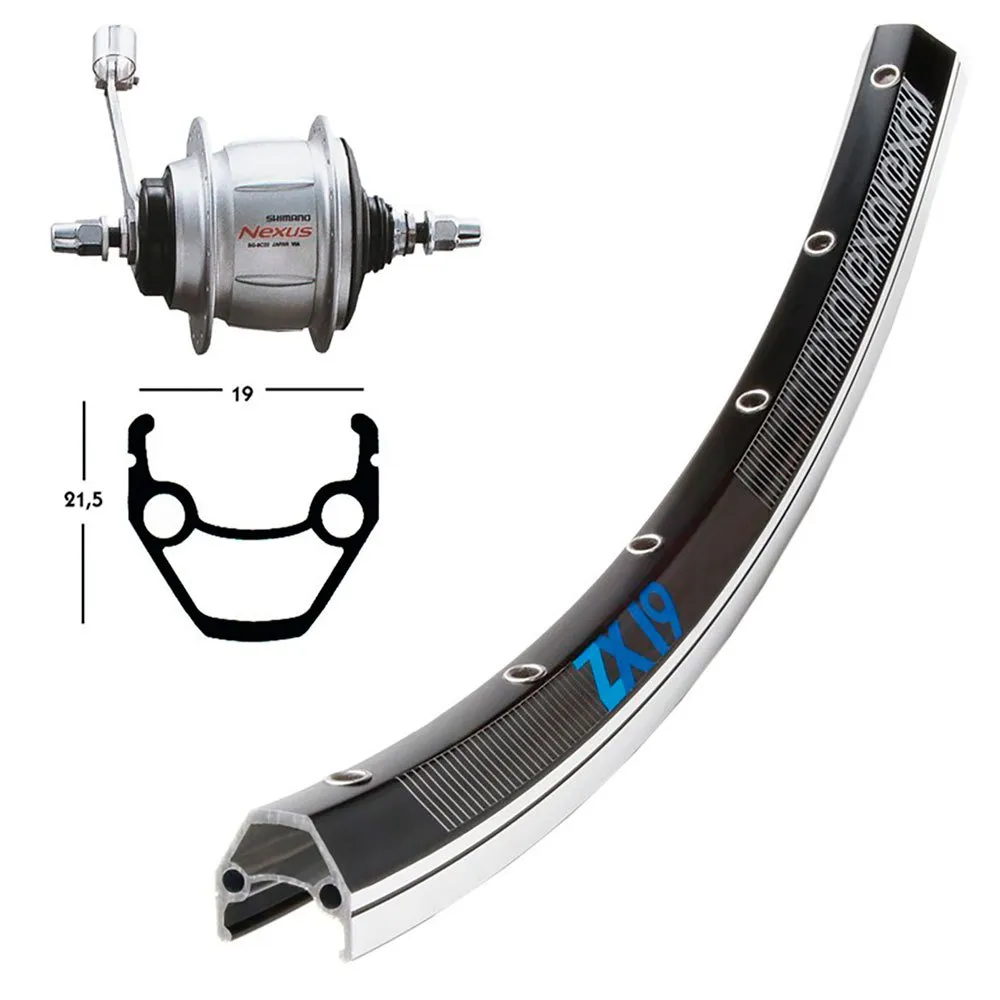 Winora Exal Xp19 Skid Shimano Nexus 8s Hinterrad, Black / silver, 10 x 135mm Winora Exal Xp19 Skid Shimano Nexus 8s Hinterrad, Black / silver, 10 x 135mm