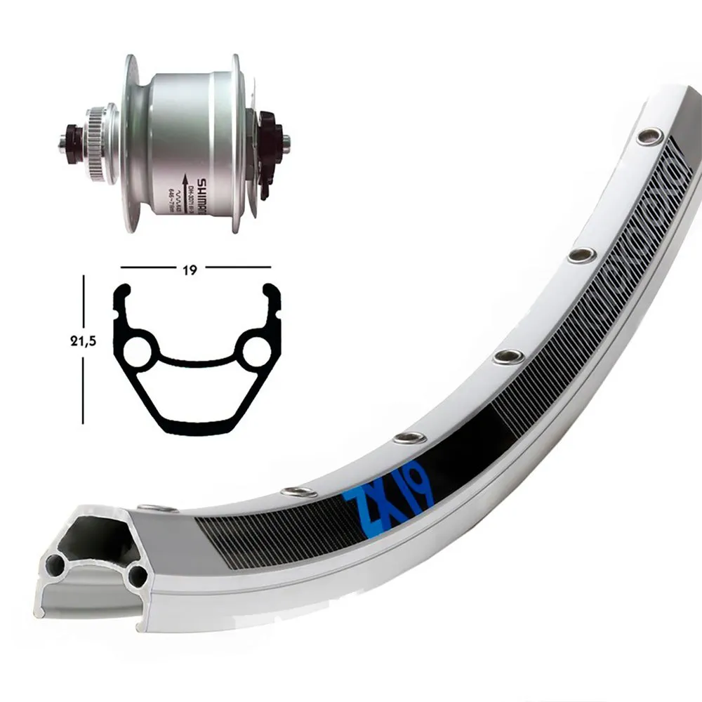 Winora Exal Zx 19 Dynamo Shimano Dh3d72 Cl Disc Vorderrad, Silver, 9 x 100mm Winora Exal Zx 19 Dynamo Shimano Dh3d72 Cl Disc Vorderrad, Silver, 9 x 100mm
