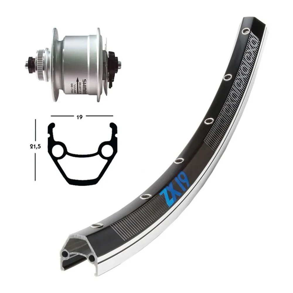 Winora Exal Zx 19 Qr Dynamo Shimano Dh3d72 Cl Disc Rennrad-vorderrad, Black / silver, 9 x 100mm Winora Exal Zx 19 Qr Dynamo Shimano Dh3d72 Cl Disc Rennrad-vorderrad, Black / silver, 9 x 100mm