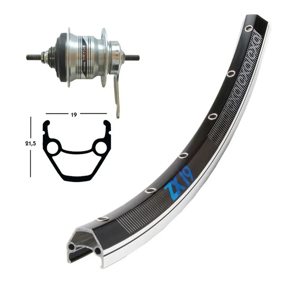Winora Exal Zx 19 Skid Shimano Nexus 7s Rennrad-hinterrad, Black / silver, 10 x 130mm