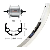 Winora Rigida Zac 19 Dynamo Shimano Dh3n31 Rennrad-vorderrad Winora Rigida Zac 19 Dynamo Shimano Dh3n31 Rennrad-vorderrad