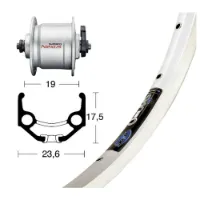 Winora Rigida Zac 19 Qr Dynamo Shimano Dh3n30 Rennrad-vorderrad Winora Rigida Zac 19 Qr Dynamo Shimano Dh3n30 Rennrad-vorderrad