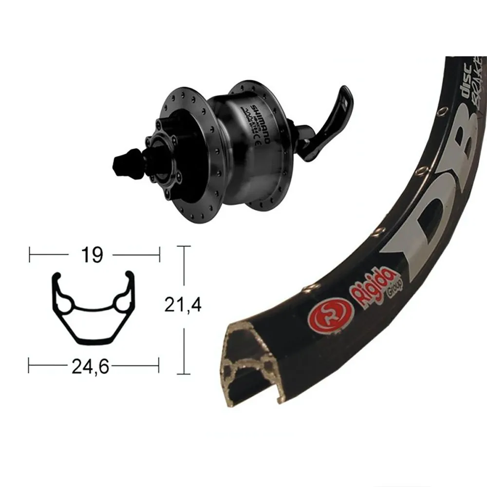 Winora Rigida Zac 2000 Qr Dynamo Shimano Dh3d35 6b Disc Rennrad-vorderrad, Black, 9 x 100mm
