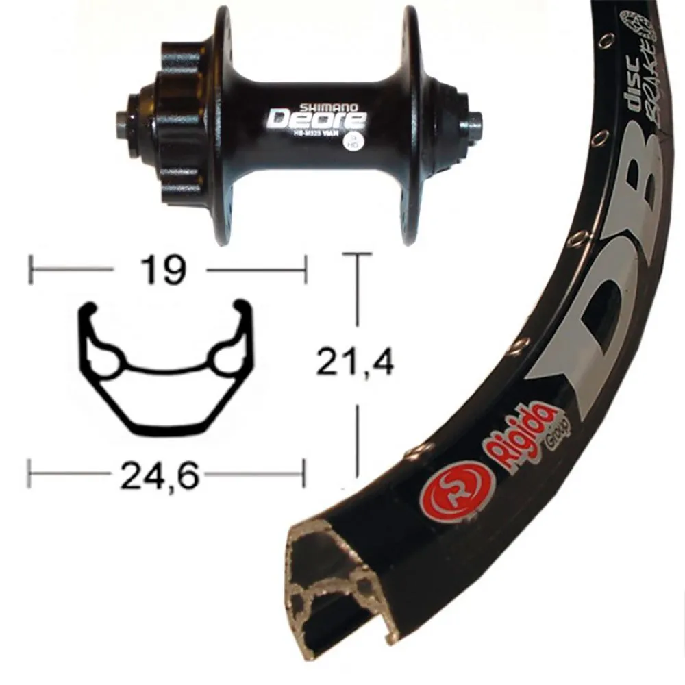 Winora Rigida Zac 2000 Qr Shimano Deore 6b Disc Vorderrad, Black, 9 x 100mm Winora Rigida Zac 2000 Qr Shimano Deore 6b Disc Vorderrad, Black, 9 x 100mm