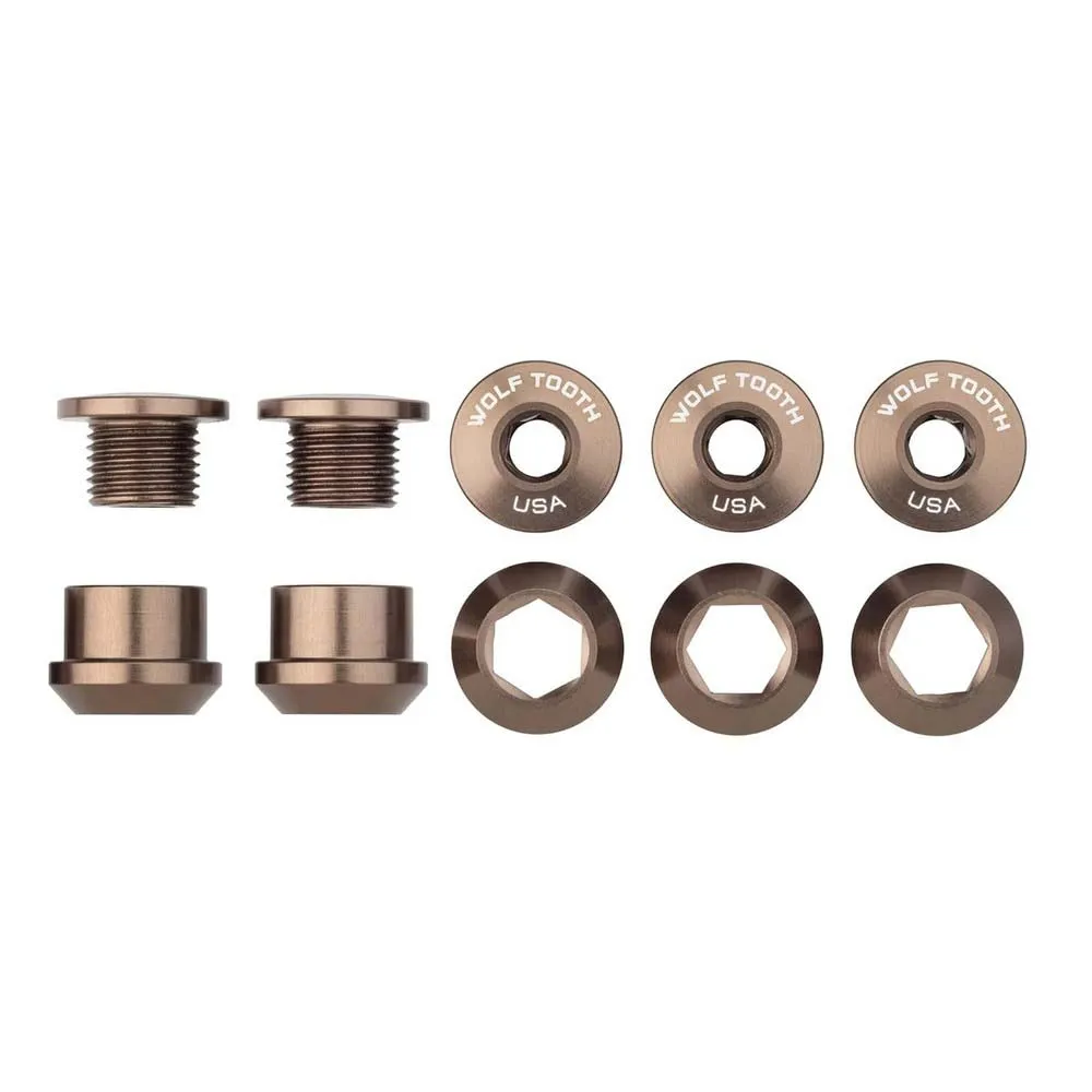 Wolf Tooth Aluminium Cnc Kettenblattschraubensatz 5 Einheiten, Espresso, 6mm Wolf Tooth Aluminium Cnc Kettenblattschraubensatz 5 Einheiten, Espresso, 6mm