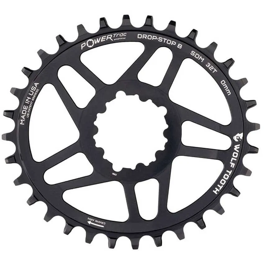 Wolf Tooth Dm Cinch Drop-stop B Boost Ovales Kettenblatt, Black, 32t Wolf Tooth Dm Cinch Drop-stop B Boost Ovales Kettenblatt, Black, 32t